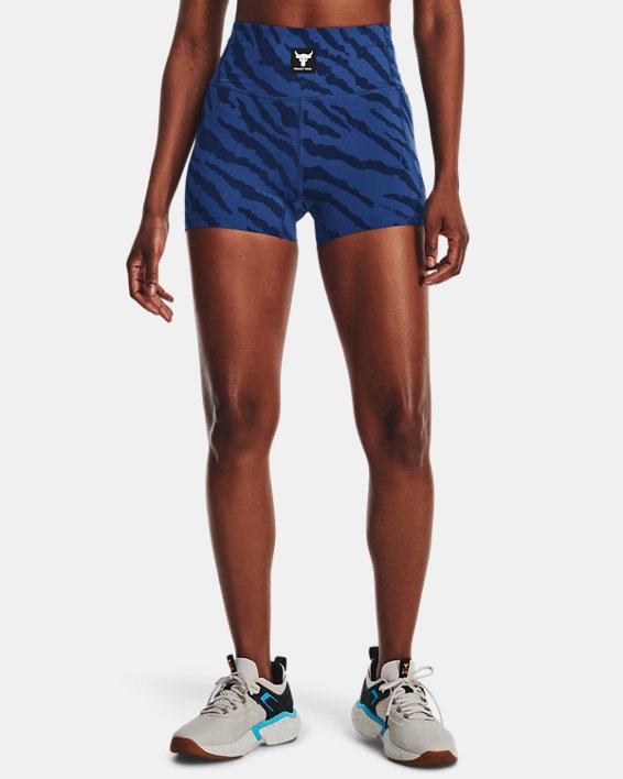 Women's Project Rock Meridian Training Ground Printed Shorts in Blue image number 0